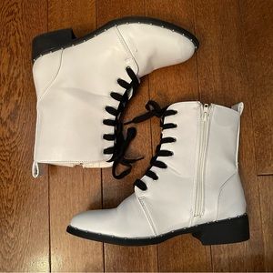 White combat boots